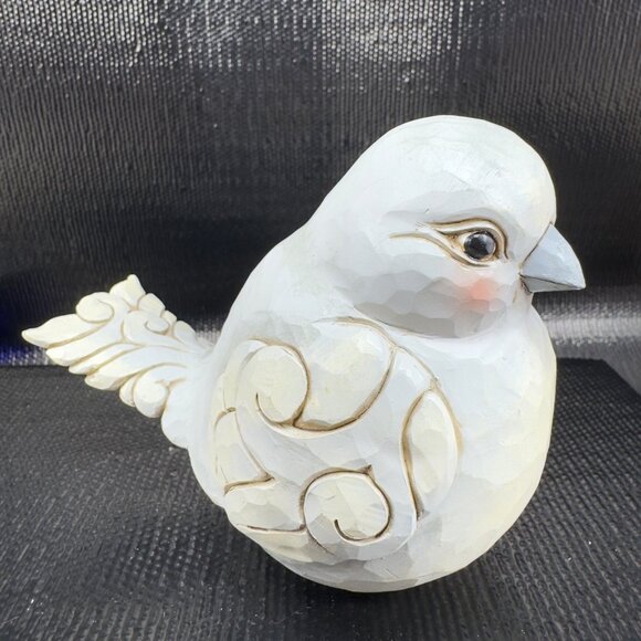 Jim Shore Bird Grey Charming Chirper Resin Figurine Decor Heartwood Creek Figure - Picture 1 of 10